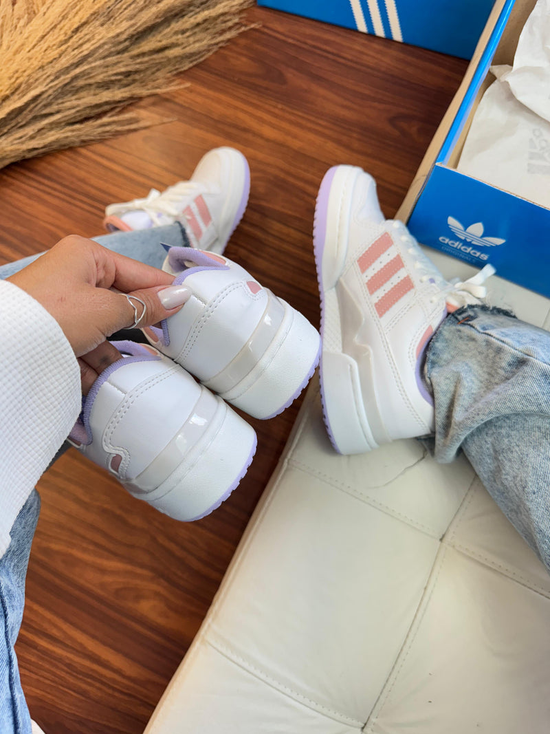 Adidas Fórum Branco/Rosa/Lilás