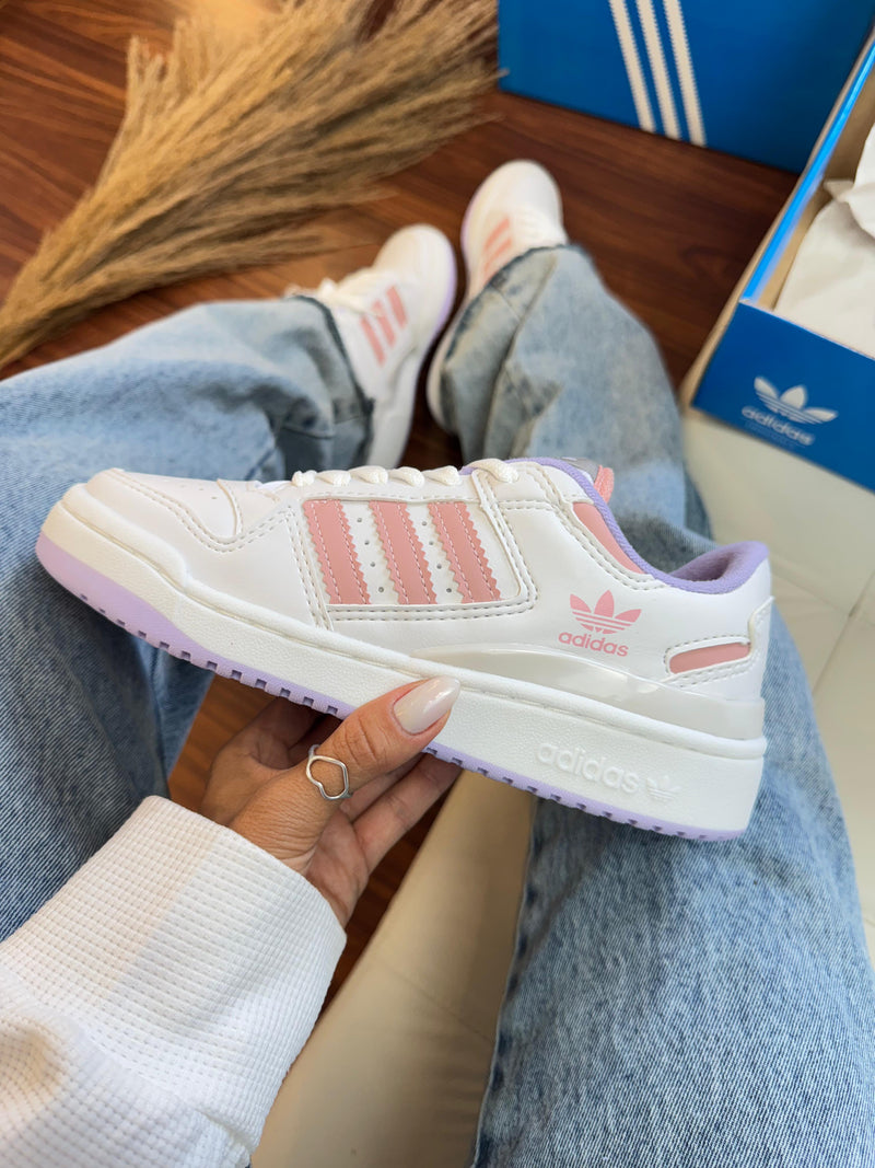 Adidas Fórum Branco/Rosa/Lilás
