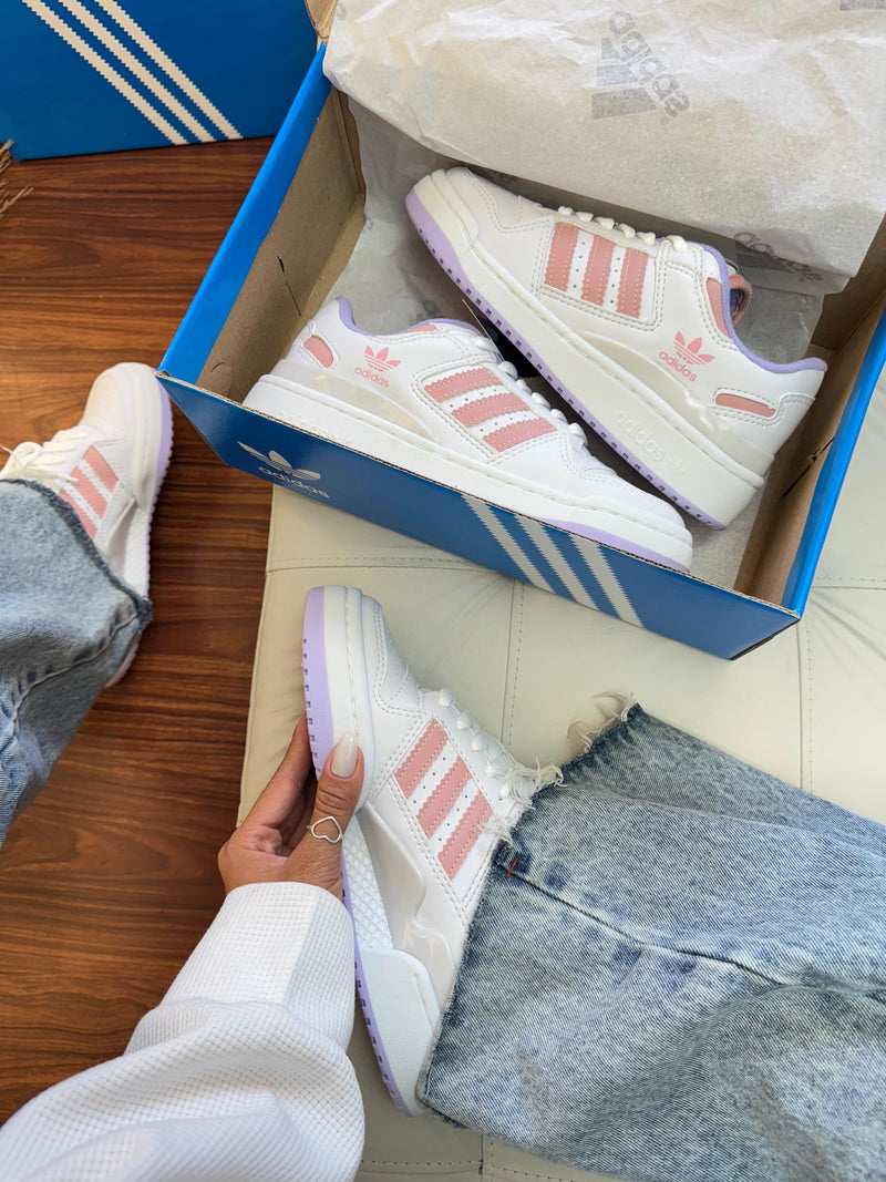 Adidas Fórum Branco/Rosa/Lilás