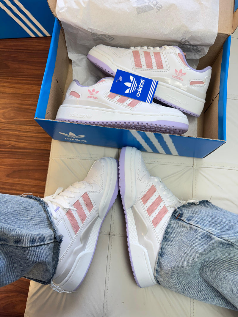 Adidas Fórum Branco/Rosa/Lilás